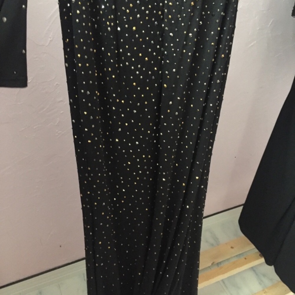 Johnathan Kayne Hand Beaded Asymmetrical Evening Gown Formal Stand Up Collar 12 - Picture 5 of 13